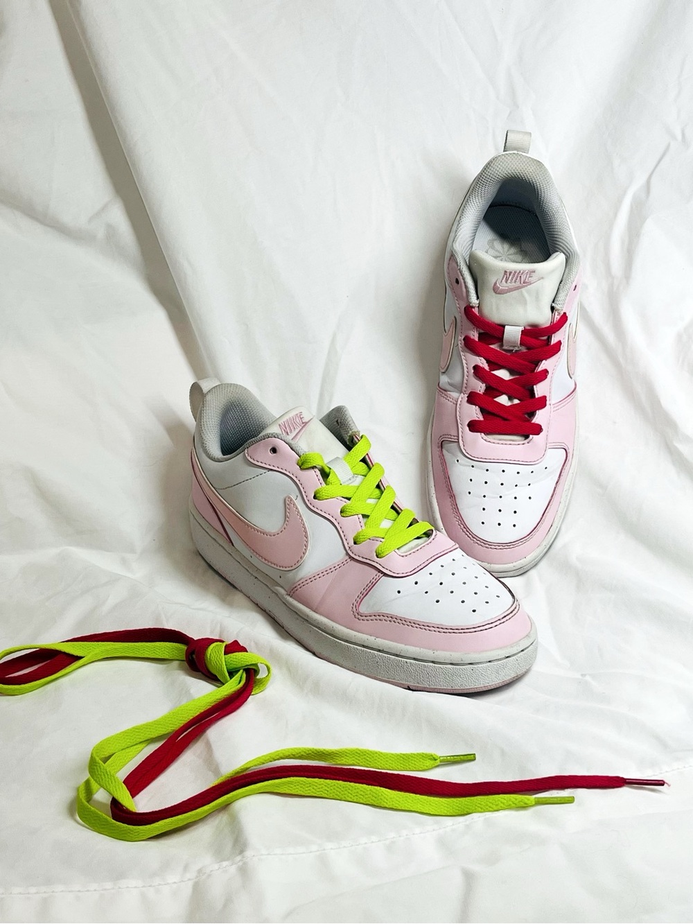 Nike Court Borough Low Recraft Pink White Sneakers DV5456-105 Y7 W8.5